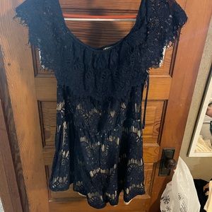 Navy Romper